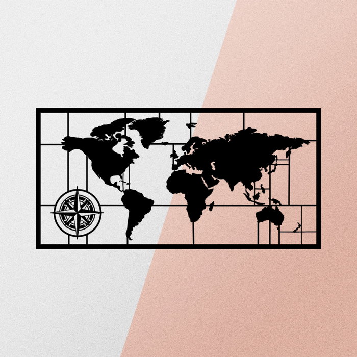 Wallity World Map Metal Decor 7